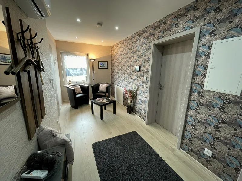 Eingangsbereich der Ferienwohnung Sofia mit Garderobe
